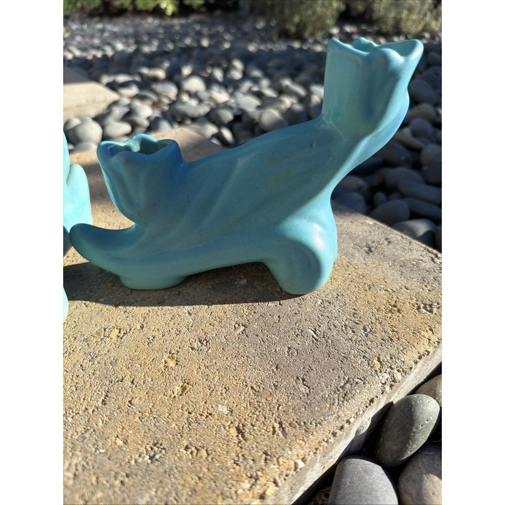 Antique Van Briggle Candlestick Holders Pair Matte Turquoise Colo‎ Springs - Picture 7 of 12